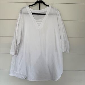 Cottonseed Women’s XXL White Gauze 2 Piece Outfit LagenLook Minimalist